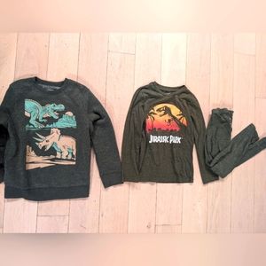 2 Boys JUMPING BEAN Dinosaur Shirts/ 1 pants SIZE 7